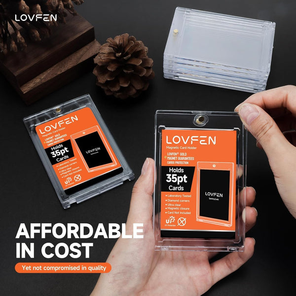 LOVFEN Slim 35pt Magnetic Card Holders — 25–400 Count