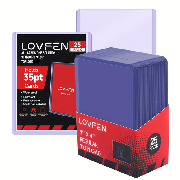 LOVFEN 35pt Toploaders — 25-Count Packs, 100–2,000 Total
