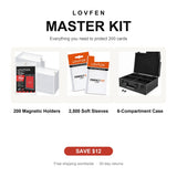 LOVFEN Master Kit — 200 magnetic card holders, 2,500 sleeves and a 6-compartment hard-shell case