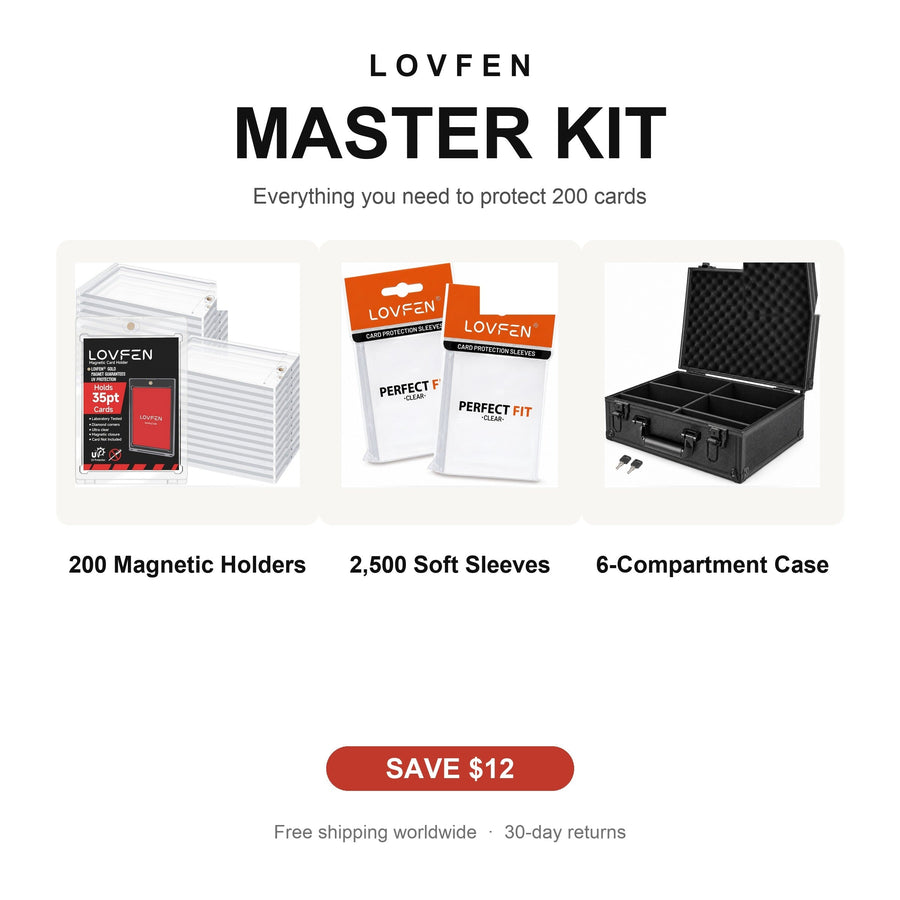 LOVFEN Master Kit — 200 magnetic card holders, 2,500 sleeves and a 6-compartment hard-shell case