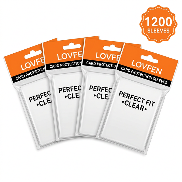 LOVFEN Clear Soft Card Sleeves, 1,200 Pack