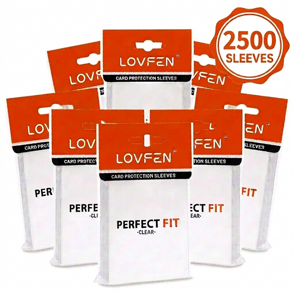 LOVFEN Clear Soft Card Sleeves, 2,500 Pack