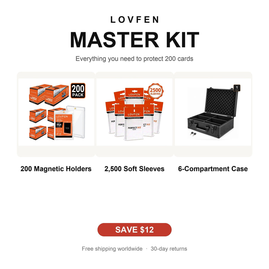 LOVFEN Master Kit — 200 magnetic card holders, 2,500 sleeves and a 6-compartment hard-shell case