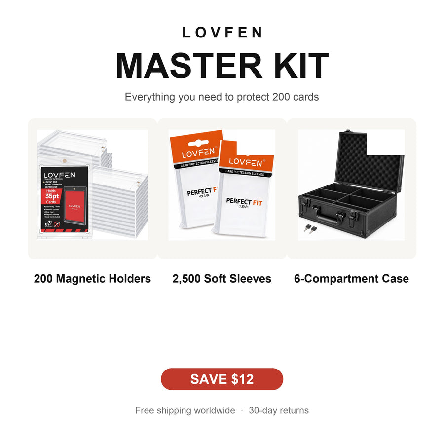 LOVFEN Master Kit — 200 magnetic card holders, 2,500 sleeves and a 6-compartment hard-shell case