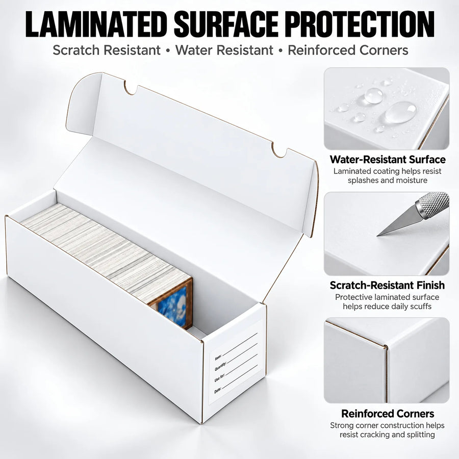 LOVFEN card storage box laminated water resistant scratch resistant surface with reinforced corners