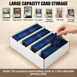 LOVFEN card storage box holding a large stack of standard-sized trading cards