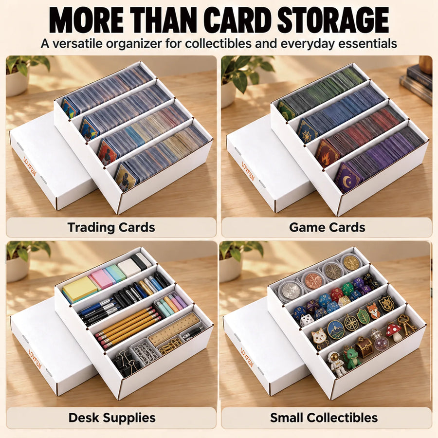 LOVFEN card storage box also used for game cards, desk supplies and small collectibles