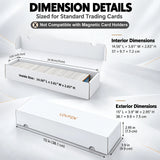 LOVFEN single-row card storage box dimensions with 14.56 inch interior and 15 inch exterior
